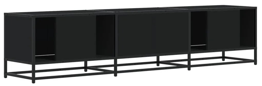 fekete szerelt fa TV-szekrény 180 x 35 x 41 cm