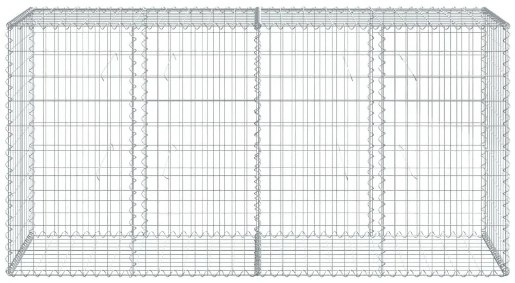 horganyzott vas gabion kosár fedéllel 200 x 50 x 100 cm