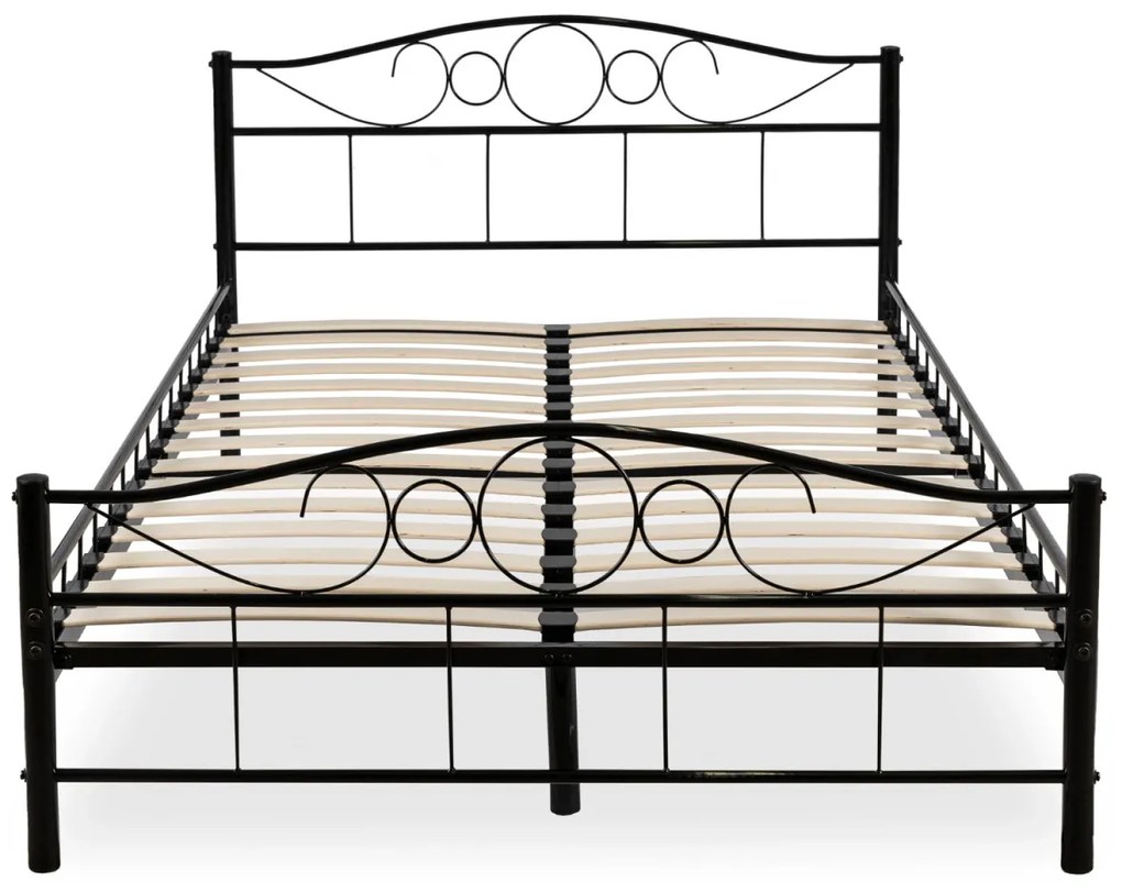 Fekete fém ágykeret 120x200 cm GRIFFIN