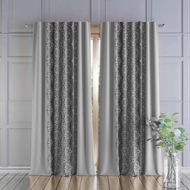 Gyönyörű jacquard függöny dekoratív szürke Sendi 150 cm széles