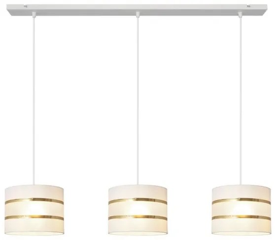 Csillár zsinóron HELEN 3xE27/15W/230V fehér/arany