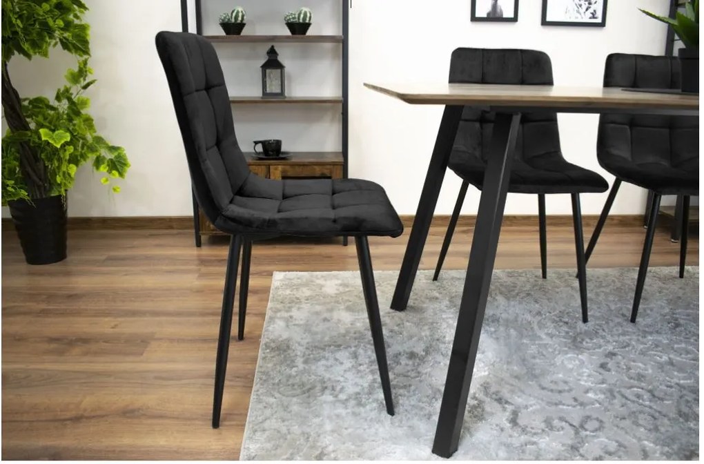 Bársony étkezőszék Black Luxury