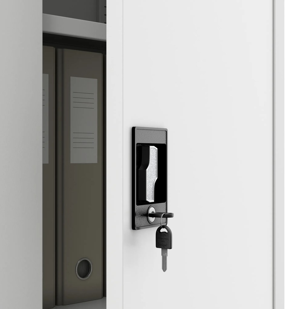 Fehér zárható takarítószekrény DAWID 900 x 1850 x 450 mm