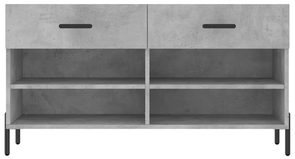 betonszürke szerelt fa cipőpolc 102 x 35 x 55 cm