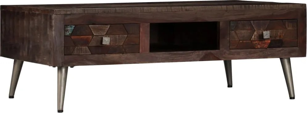 vidaXL újrahasznosított tömör fa dohányzóasztal 100 x 60 x 35 cm
