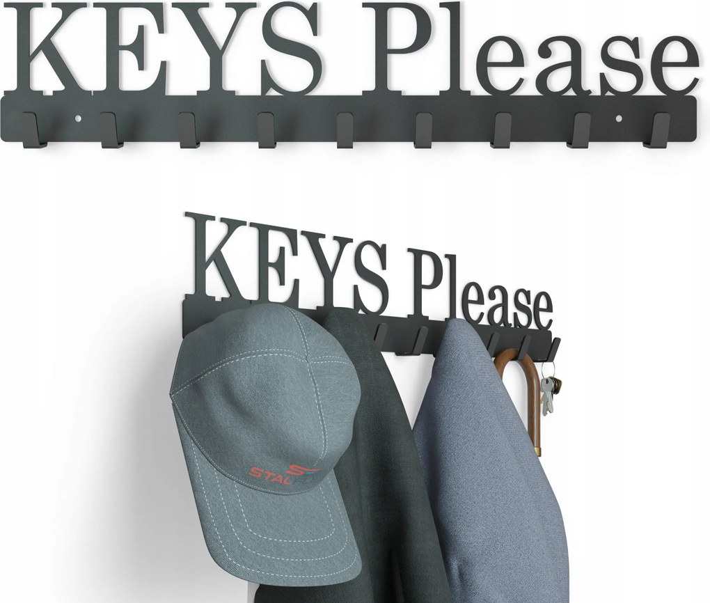 Fali Akasztó Előszoba Ruházat Kabátok Fém 9 Akasztó Fekete