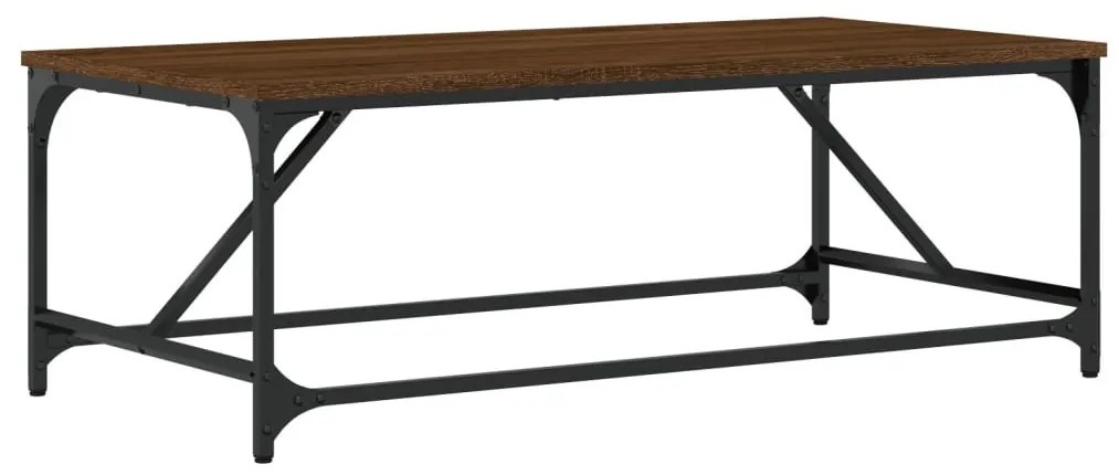 Barna tölgyszínű szerelt fa dohányzóasztal 100 x 50 x 35 cm