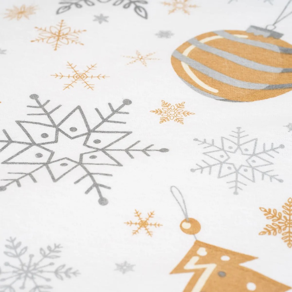 4Home Flanel ágynemű Golden Xmas Night, 220 x 200cm, 2 db 70 x 90 cm, 220 x 200 cm, 2 db 70 x 90 cm