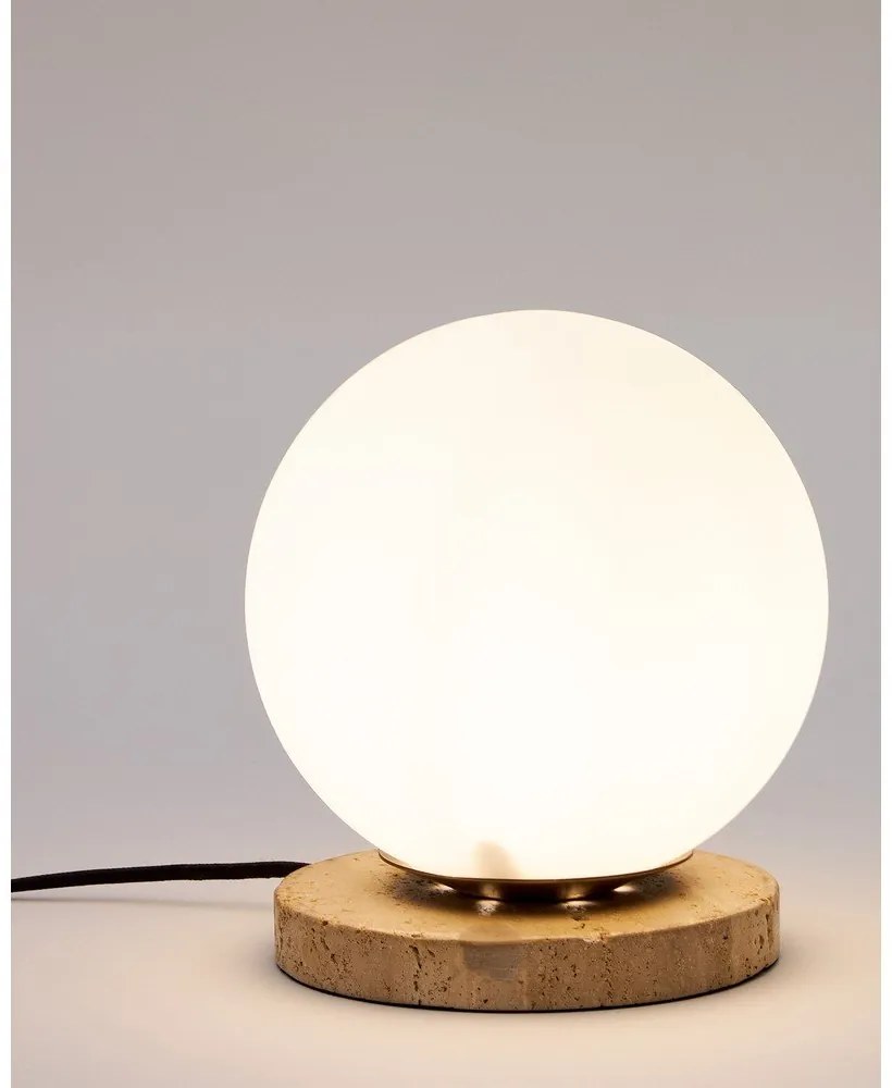 Fehér asztali lámpa üveg búrával (magasság 22 cm) Malachi – Kave Home