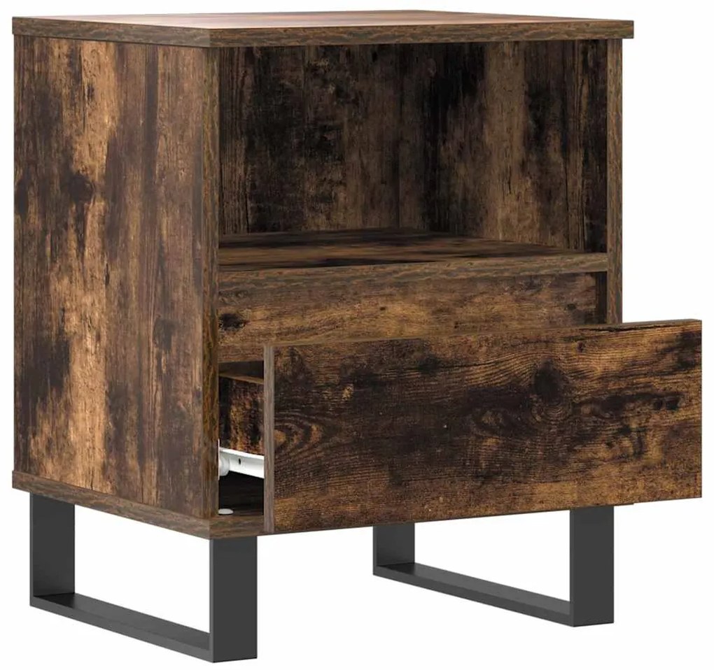 Füstös tölgy színű szerelt fa éjjeliszekrény 40 x 35 x 50 cm