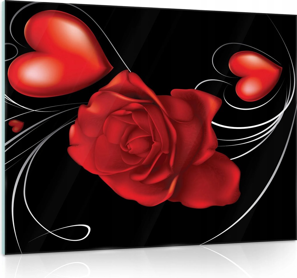 Üvegfestmény Üveg Virágok Nappaliba 80x60