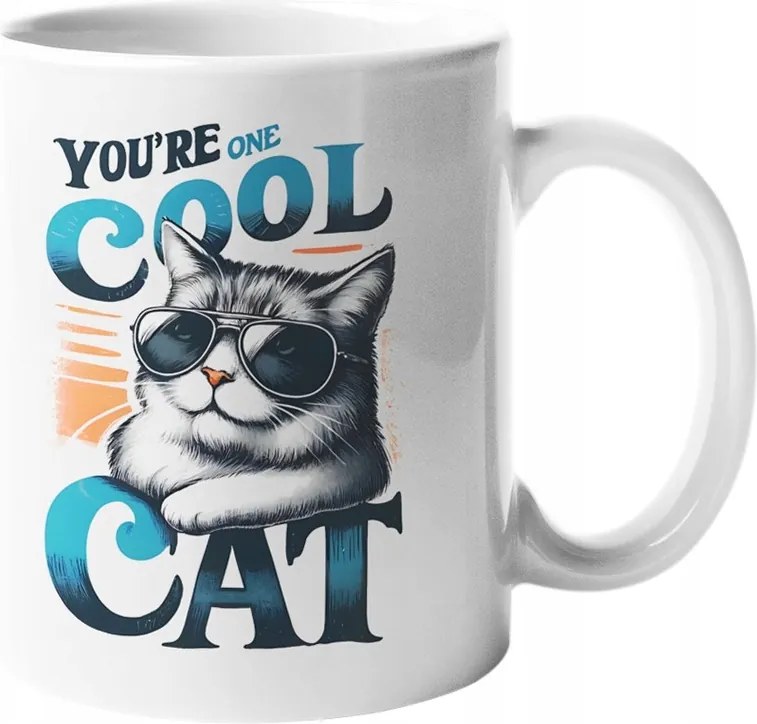 Csodálatos Vicces Kávés Bögre Cool Cat Vagány Macska 330ML Doboz