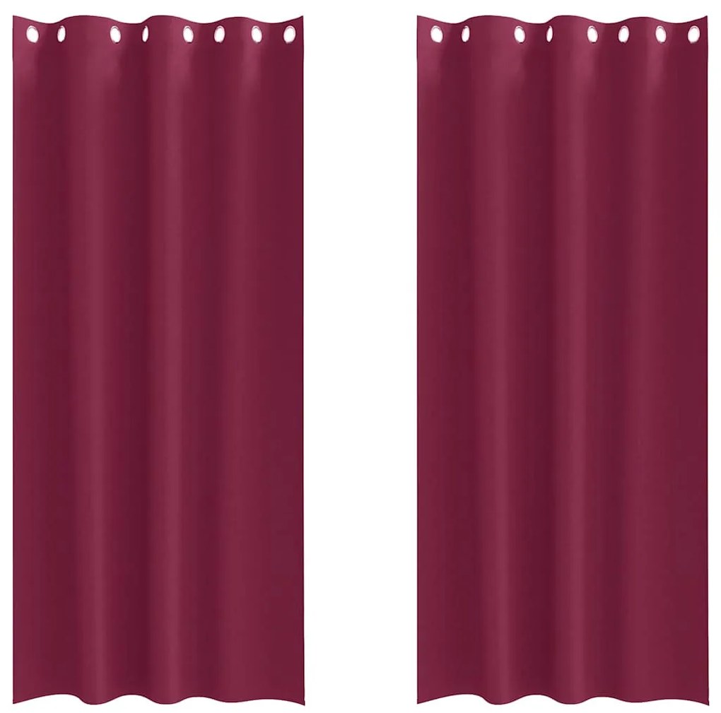 Függönyök függönyökkel 2 pcs Bordó 225x140cm Poliészter