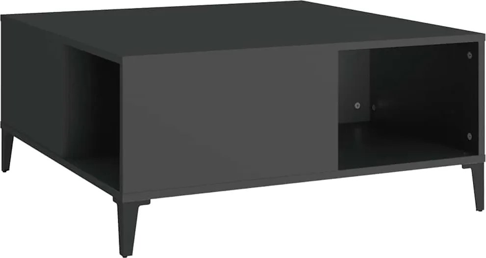 vidaXL fekete szerelt fa dohányzóasztal 80x80x36,5 cm