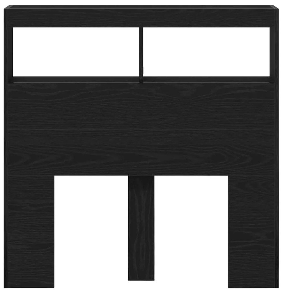 fekete tölgy színű áthidalószekrény LED-ekkel 100 x 17 x 102 cm