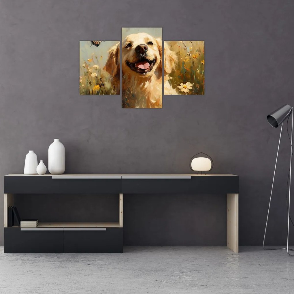 Kép - Boldog kutyus (90x60 cm)