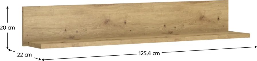 Polc 130, artisan tölgy, AIRON