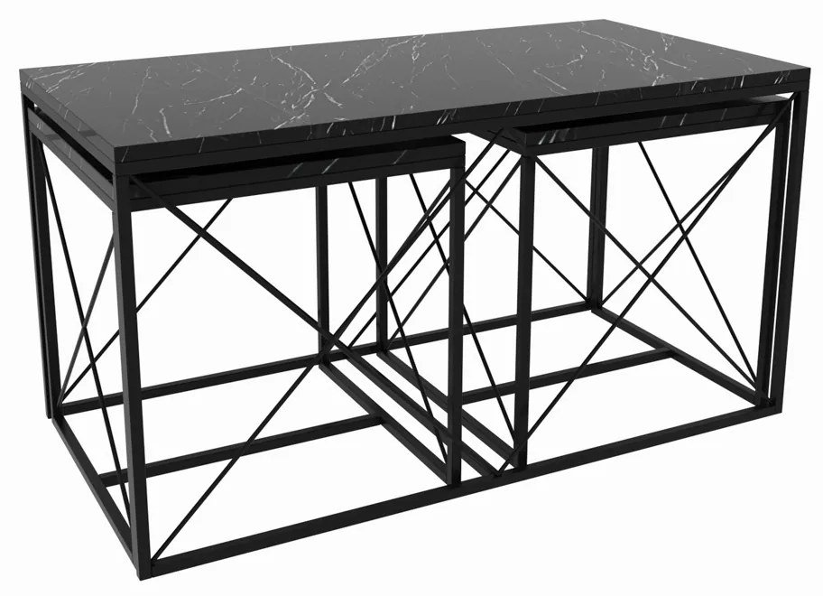 Defne Black Marble dohányzóasztal