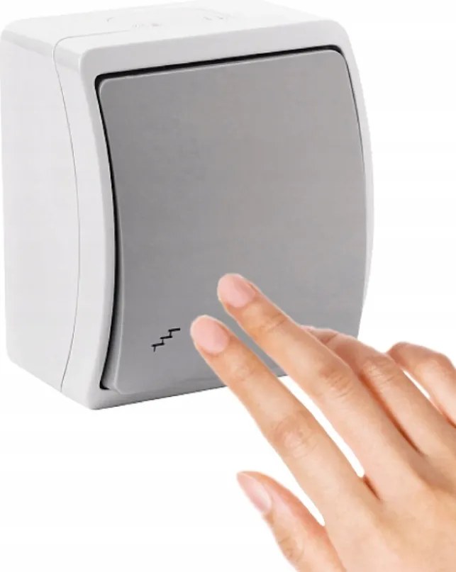 Lépcsőkapcsoló Hermetikus Falra szerelhető kapcsoló Szimpla Hamu-Grafit