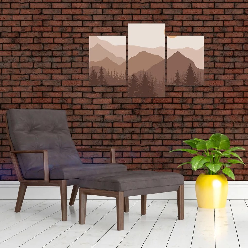 Kép - Barna hegyek N⁰1 (90x60 cm)