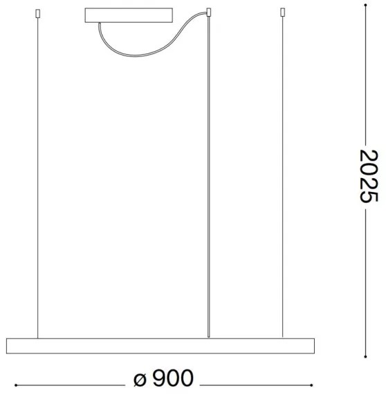 Ideal Lux - ORACLE SLIM LED függeszték kábellel, 42 W / 230 V, 3000 K, átm. 90 cm, fehér