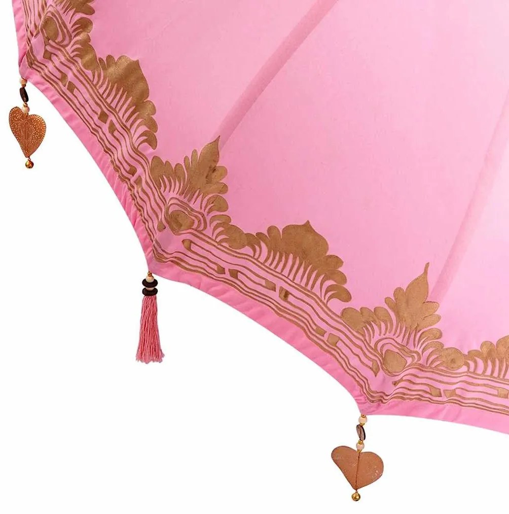 Balinéz Napernyő 260 Rózsaszín 180-190 cm Pamut és tömör fa