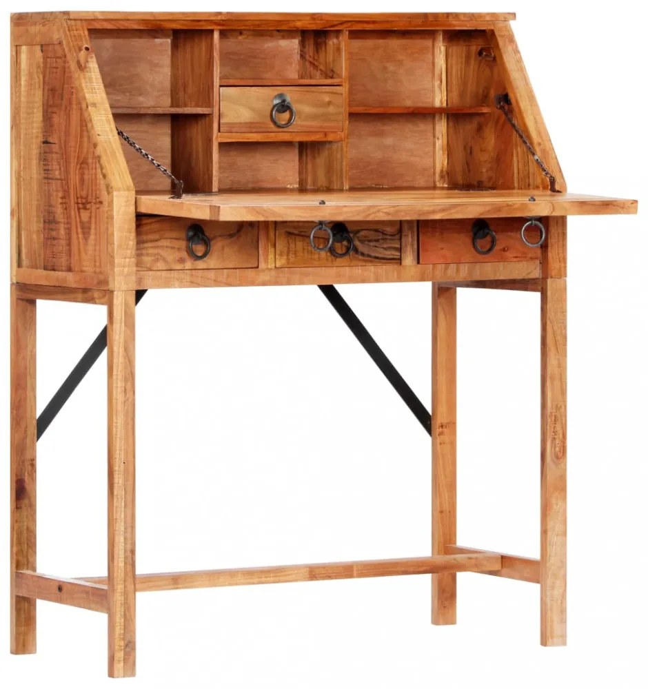 vidaXL tömör akácfa íróasztal 90 x 40 x 107 cm