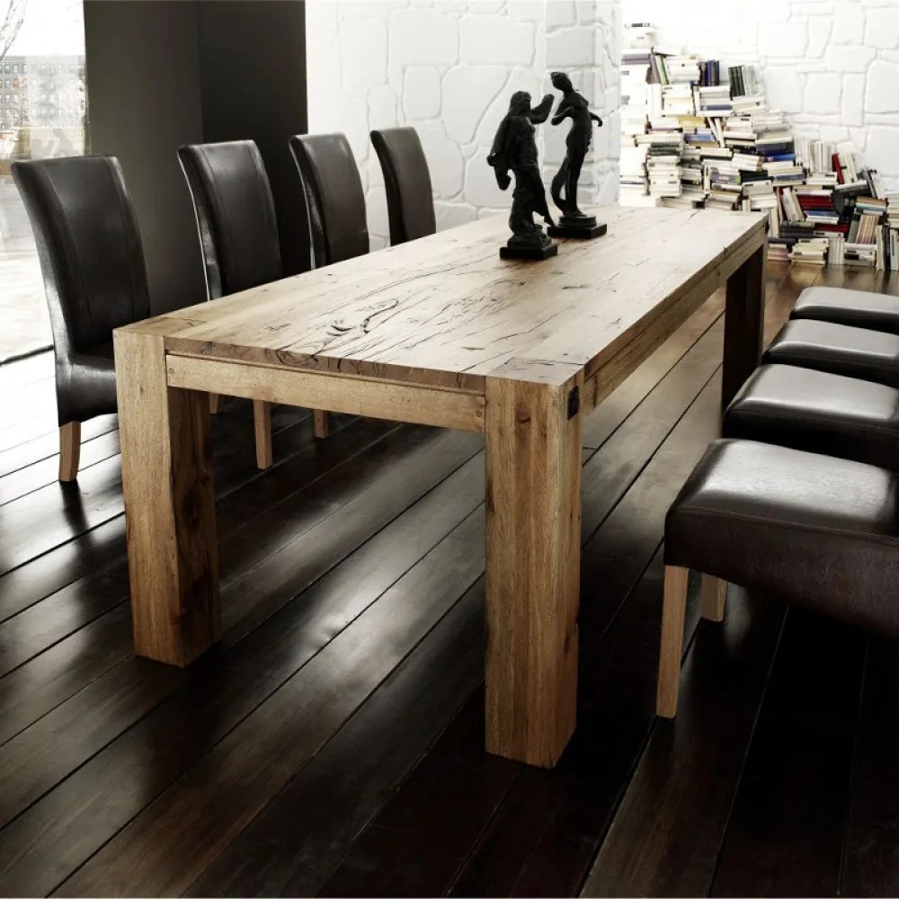 LEEDS Tömör Bassano Tölgyfa Étkezőasztal 300x120cm