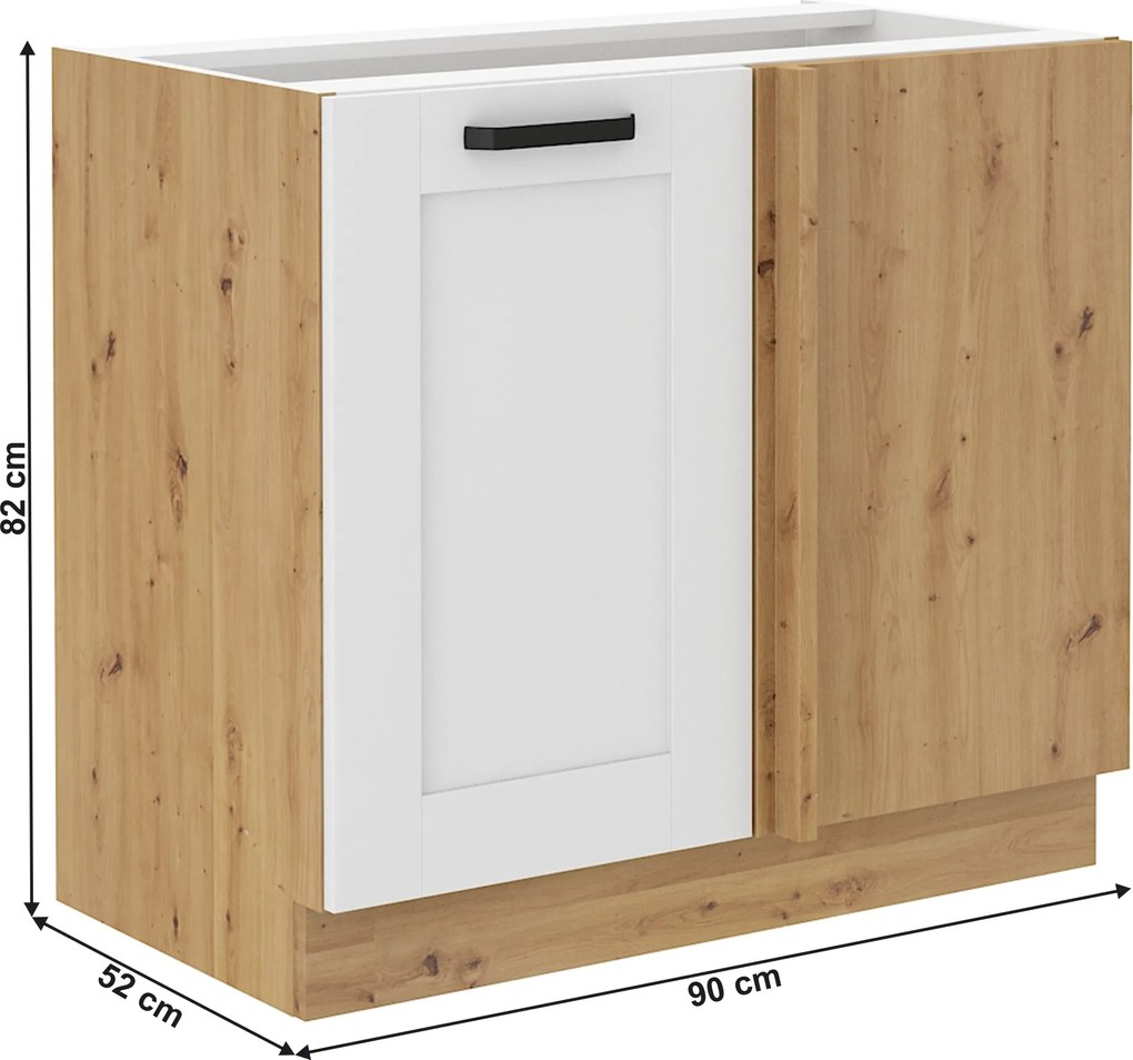 Alsó szekrény, fehér/artisan tölgy, LULA 105 ND 1F BB