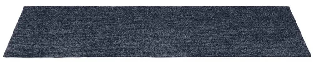 15 db öntapadós lépcsőszőnyeg, 60 x 25 cm, szürke-kék, téglalap alakú