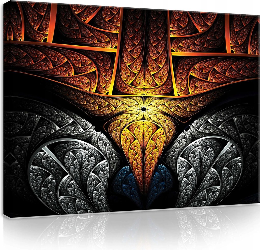 Vászonkép 100x75 Absztrakt dísz fraktál szimmetria ragyogás kontraszt fény