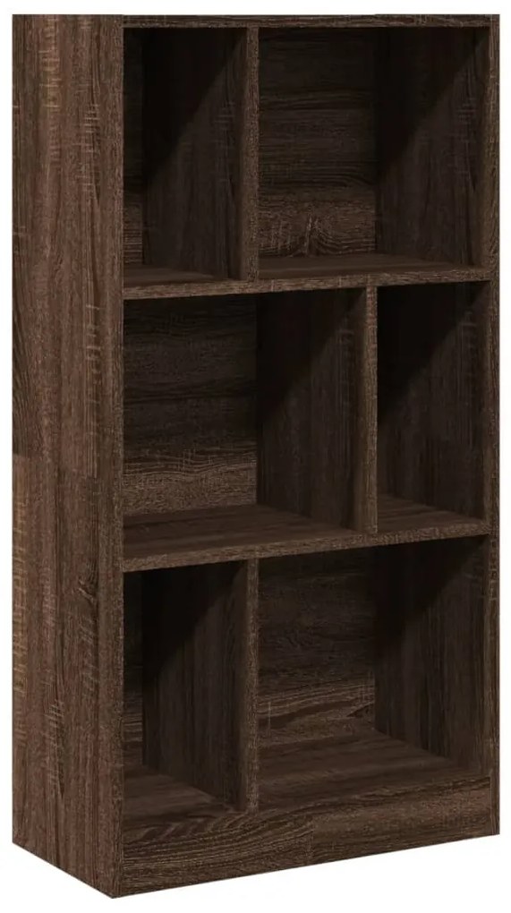 barna tölgy színű szerelt fa könyvszekrény 57x28,5x107,5 cm