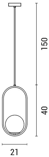 Csillár zsinóron ORBA 1xE27/15W/230V réz