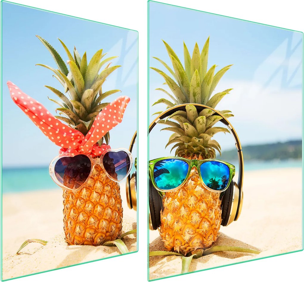 Üveg Tűzhelyvédő Főzőlap 70x52 Ananász Edzett Üveg