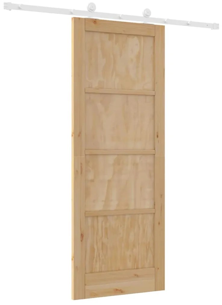 Tolóajtó Szett Természetes és fehér 78 x 202 cm