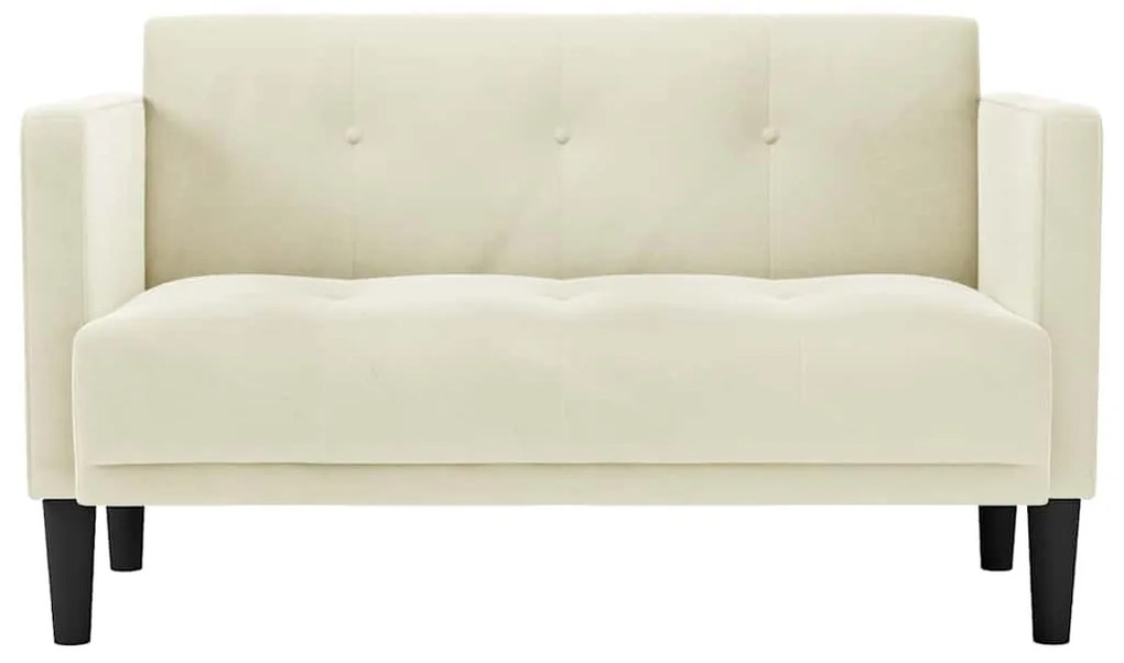 krém bársony loveseat kanapé 111 cm