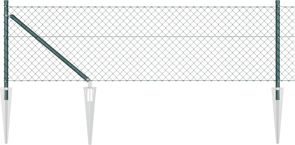 vidaXL Kerítésoszlop Zöld 10 x 0,4 m (40 x 40 mm-es háló) Acél és PVC
