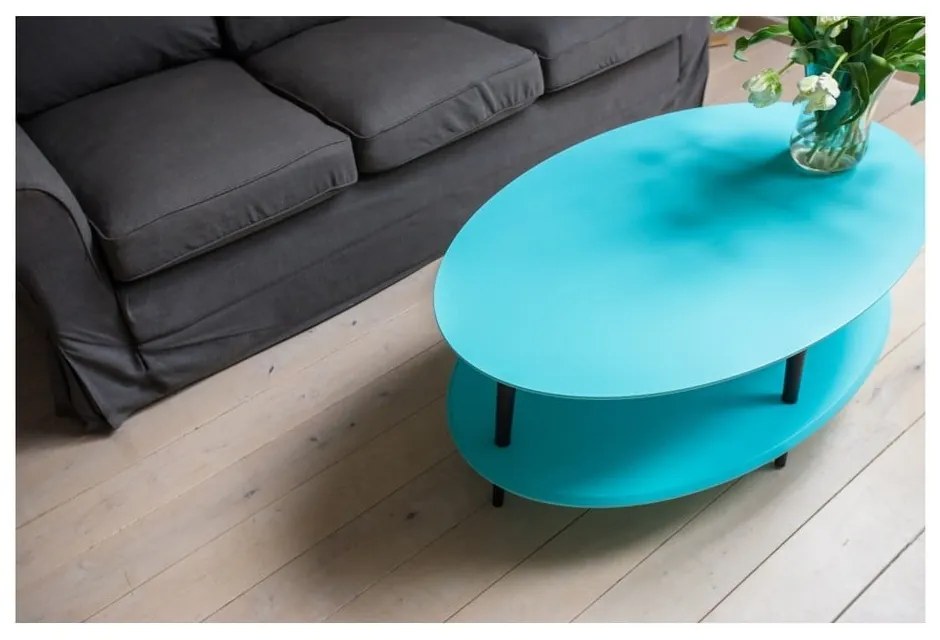 OVO fehér dohányzóasztal alsó polccal - Ragaba