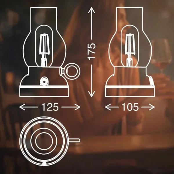 Brilo - KANEA LED asztali lámpa, kültéri, dimmelhető és újratölthető, LED/1,5W/5V IP44 1200mAh, bronz