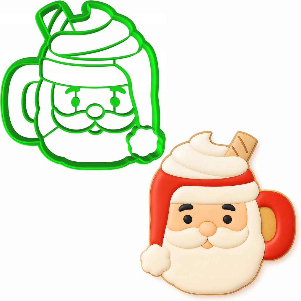 Karácsonyi Mézeskalács Forma Karácsonyra Mikulás Bögre 8cm