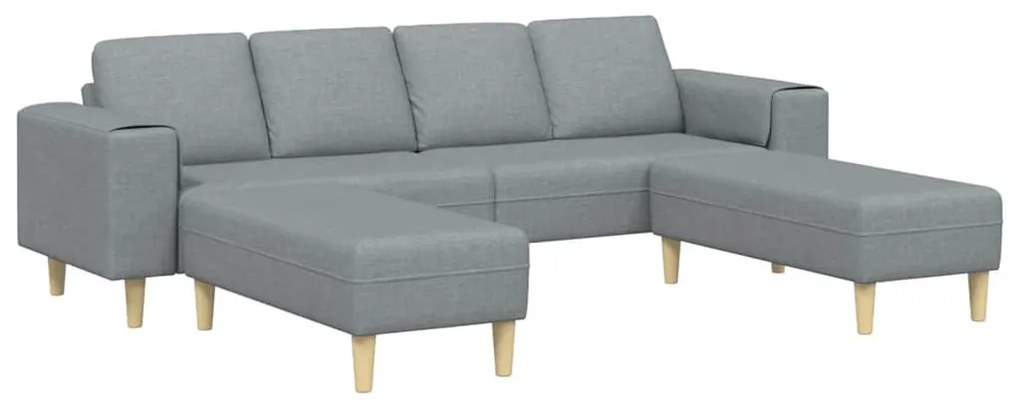 Kanapé Szett 3 pcs Világosszürke szövet