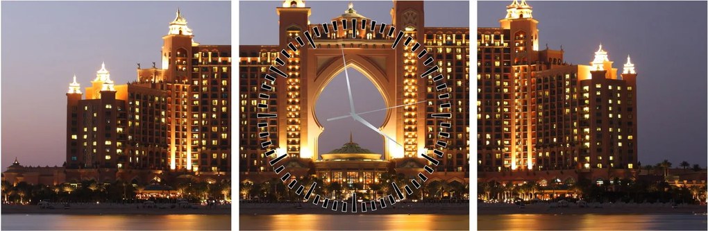 Kép egy épületról Dubajban (órával) (90x30 cm)