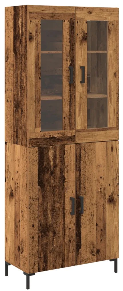 vidaXL Magasfiú 2 pcs Régi fa 69,5 x 34 x 180 cm Faanyag