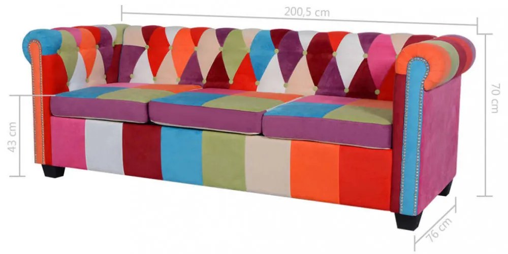 2 részes krémszínű szövet Chesterfield kanapégarnitúra