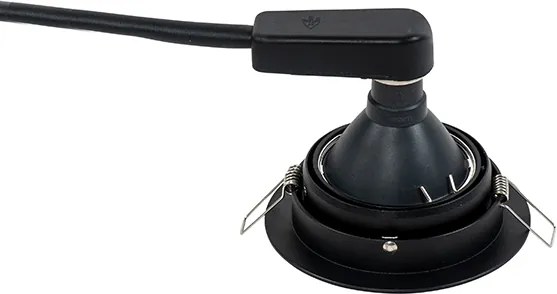 Kerek süllyesztett spotlámpa fekete állítható - Chuck 70