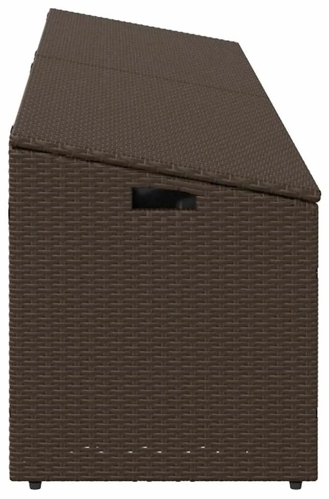 barna polyrattan kerti tárolóláda 220x50x58 cm