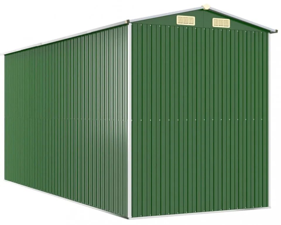 zöld horganyzott acél kerti fészer 192x440x223 cm