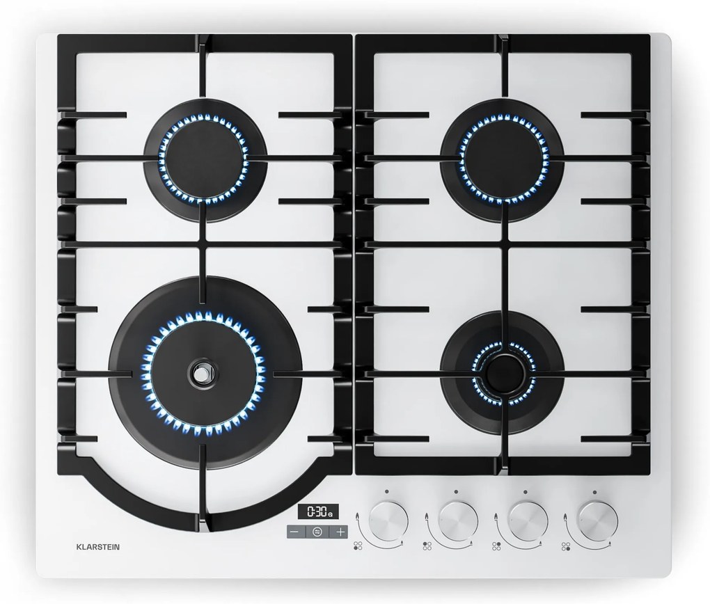 Klarstein Ignito gas cooktop 8 kW, cast iron supports, timer, temperature control