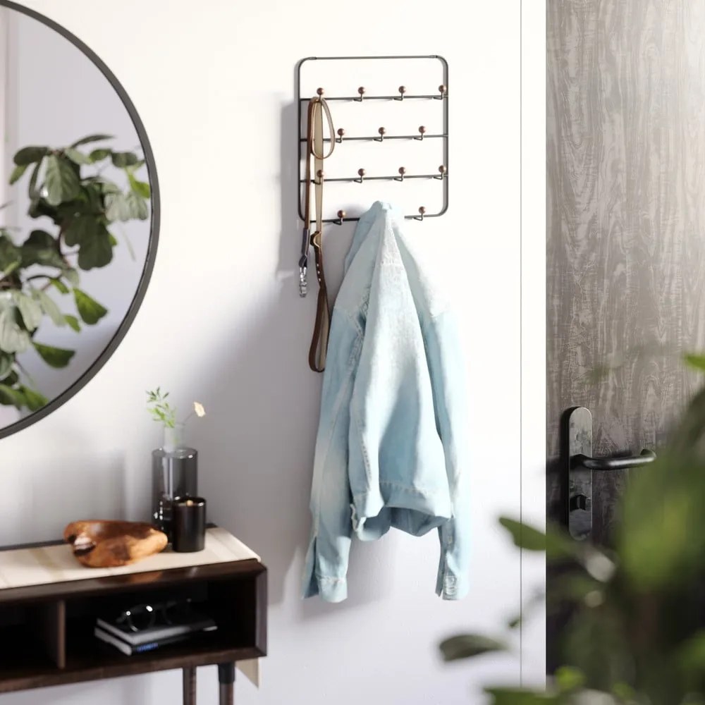 Fekete-natúr színű fém ajtófogas 36 cm Estique – Umbra