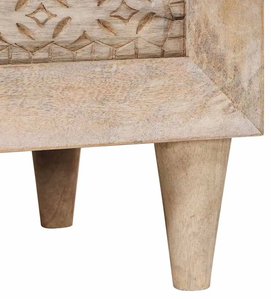 Magasfiú fiókkal polcokkal Fehér 60 x 33 x 100 cm tömör mangófa